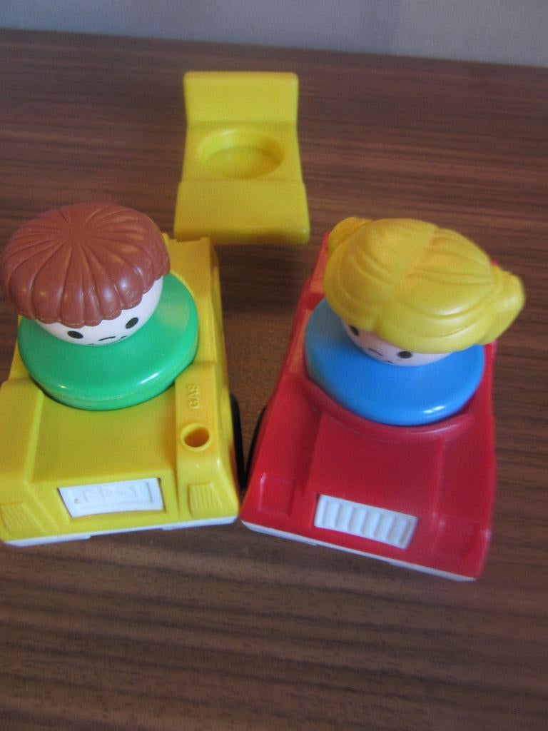Fischer price retro poppetjes wagentjes stoeltje, Kinderen en Baby's, Speelgoed | Fisher-Price, Ophalen of Verzenden