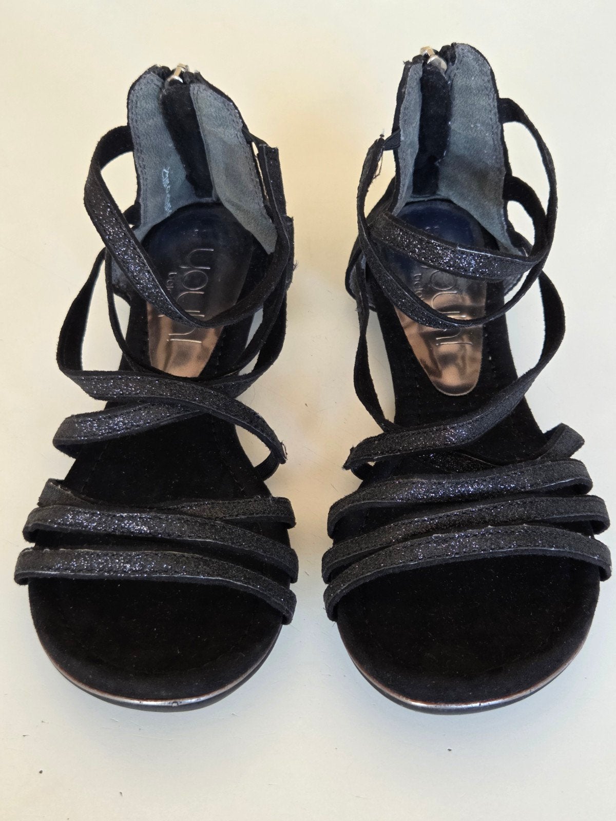 Sandales à paillettes en cuir noir taille 38, Enlèvement ou Envoi, Neuf