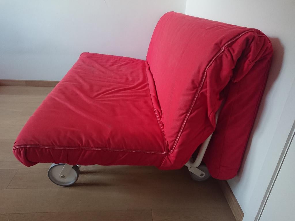 Canapé lit pliant IKEA PS rouge, Maison & Meubles, Rouge, Enlèvement, Utilisé, 200 cm