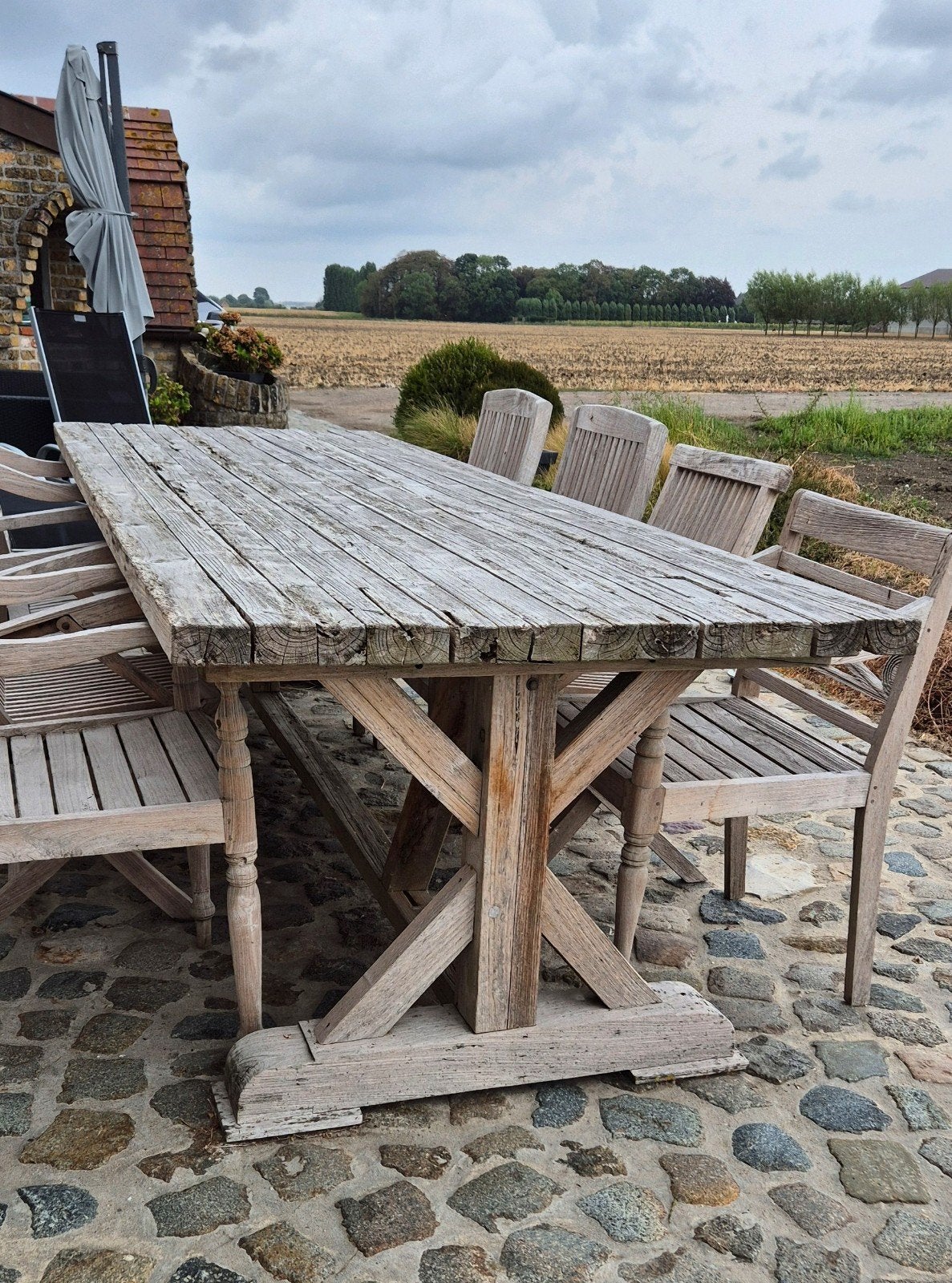 Robuuste teakhouten tuinset, Enlèvement