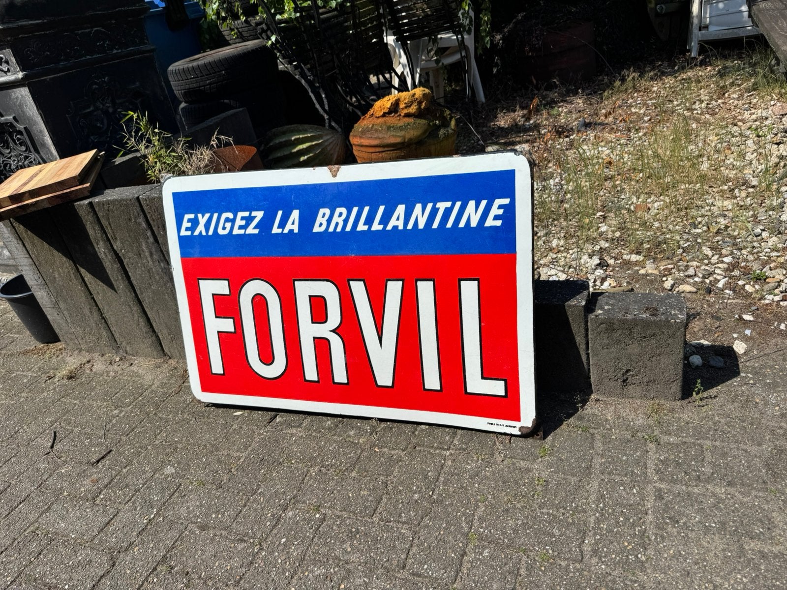 FORVIL emaille reclamebord, Ophalen, Gebruikt, Reclamebord
