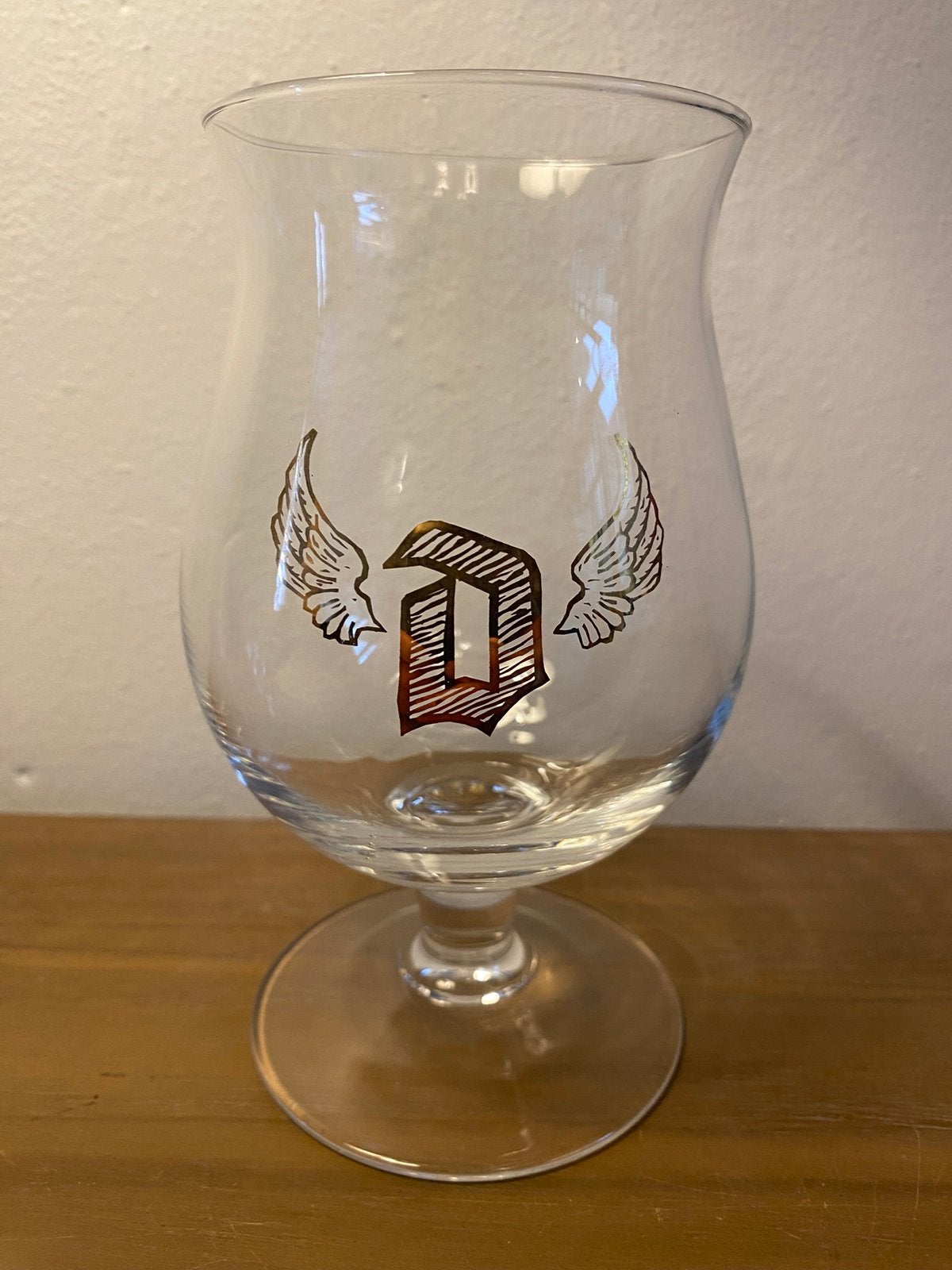 Duvel glas met engelvleugels, Verzamelen, Ophalen, Zo goed als nieuw, Duvel