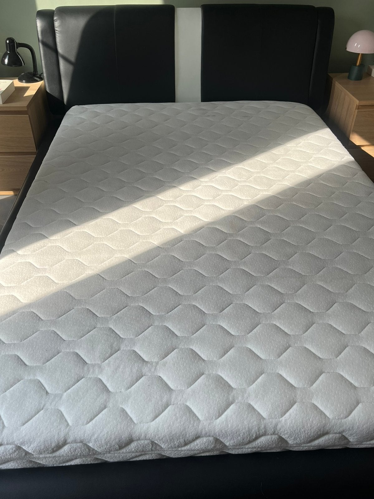 Bed 1 m 40 cm met matras, Ophalen, Gebruikt, Tweepersoons, 140 cm