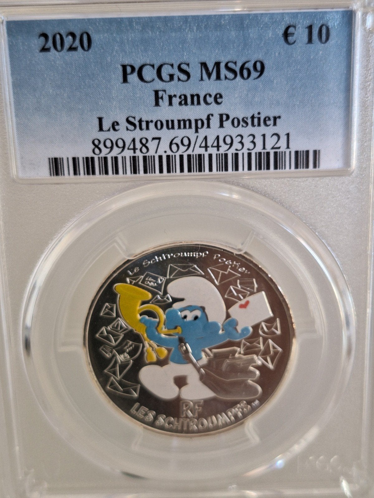 Schtroumpf Mailman | PCGS MS69 Argent, Enlèvement ou Envoi, Argent