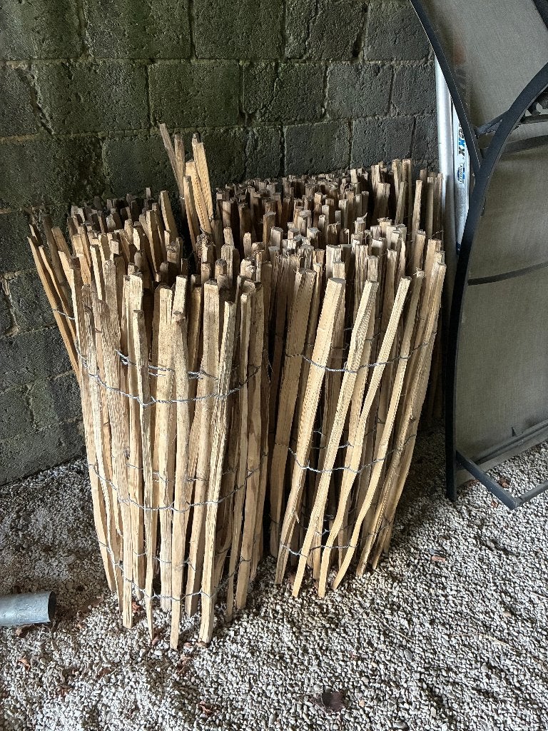 Schapenhek (100 cm hoog en 5 cm latafstand) en palen (1,5 m), Tuin en Terras, Ophalen, Nieuw, Hout, Spijlenhekwerk