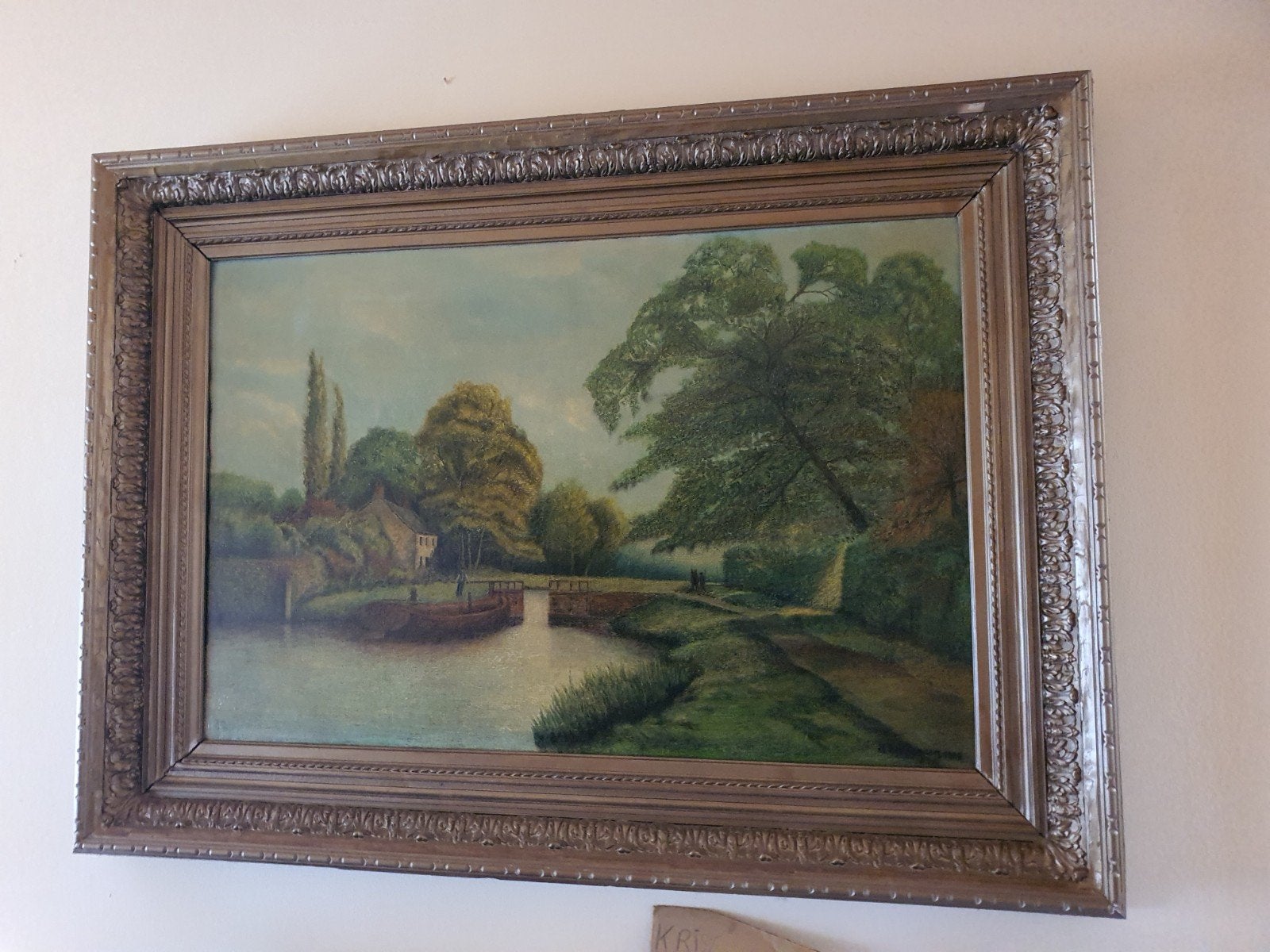Groot schilderij landschap ophalen in Gent, Antiek en Kunst, Ophalen, Landschap