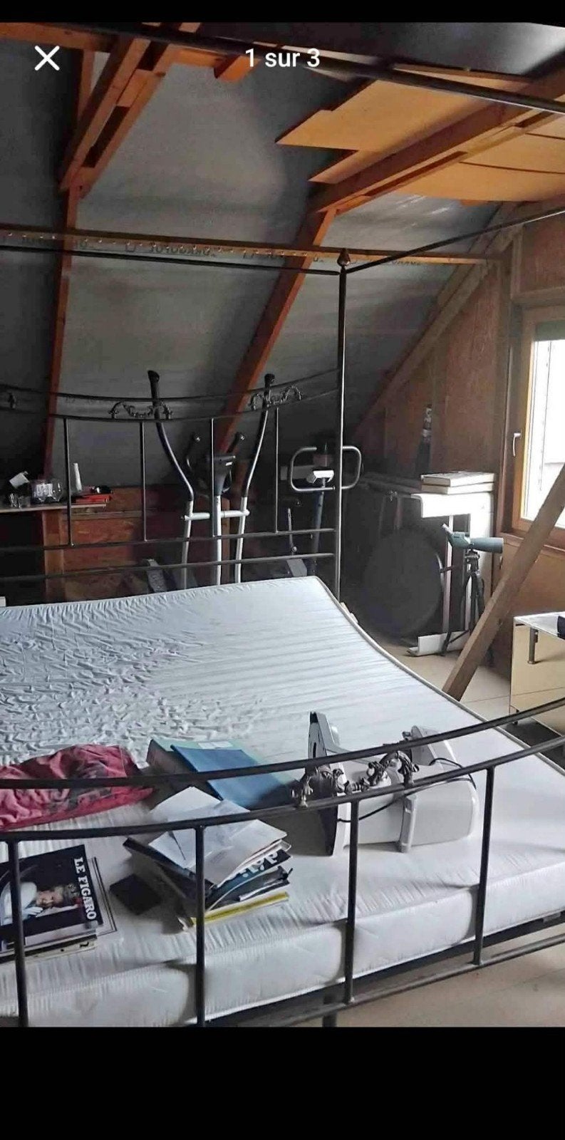 lit baldaquin 180/200cm en bon état en métal, Maison & Meubles, Chambre à coucher | Lits, Enlèvement, Utilisé, 180 cm, Deux personnes