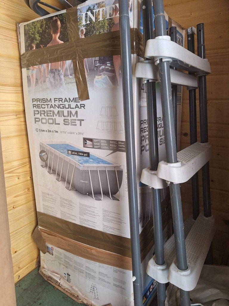 Zwembad intex rechthoek L4m/b2m/d1m, Ophalen, Gebruikt, 200 tot 300 cm, 80 tot 120 cm