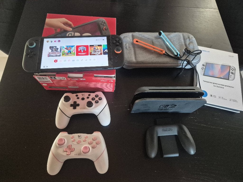 Nintendo Switch 2 complète sous garantie + accessoires, Consoles de jeu & Jeux vidéo, Enlèvement, Comme neuf, Avec 2 manettes