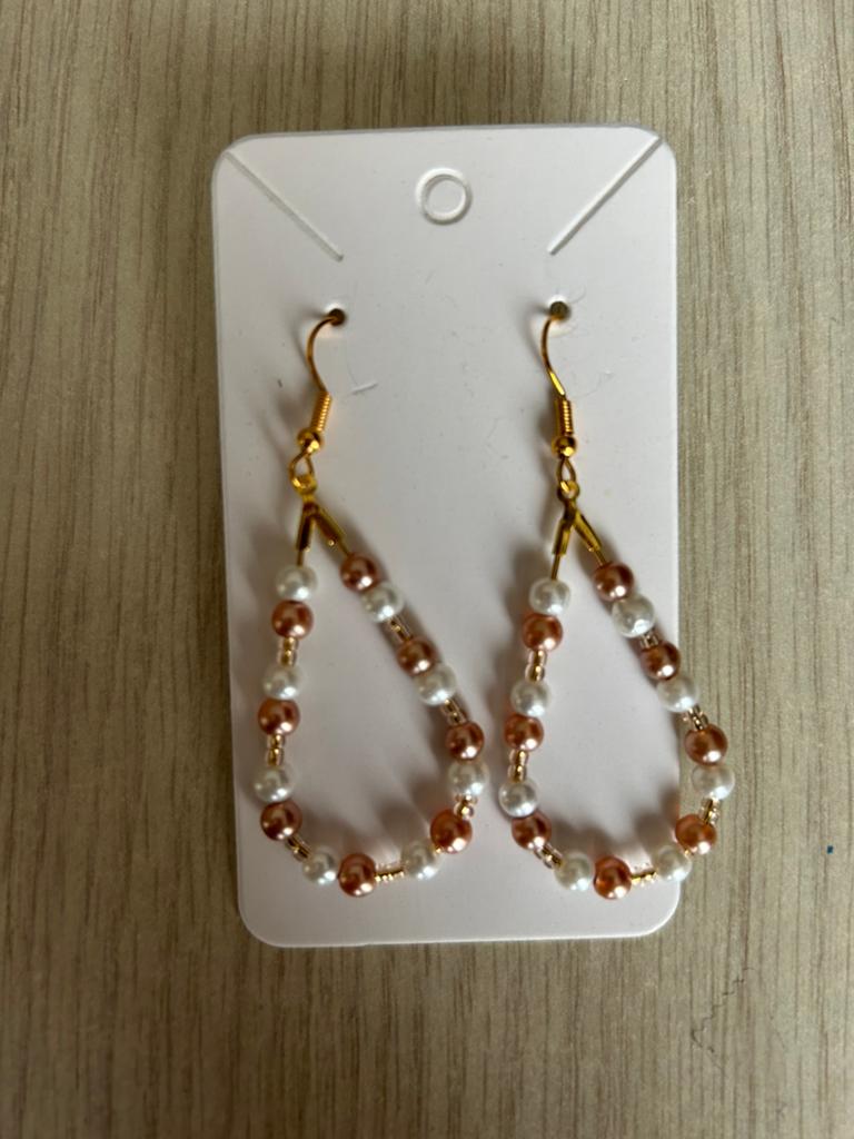 Mooie oorbellen roségoud/wit, Bijoux, Sacs & Beauté, Boucles d'oreilles, Enlèvement ou Envoi, Comme neuf, Blanc, Or