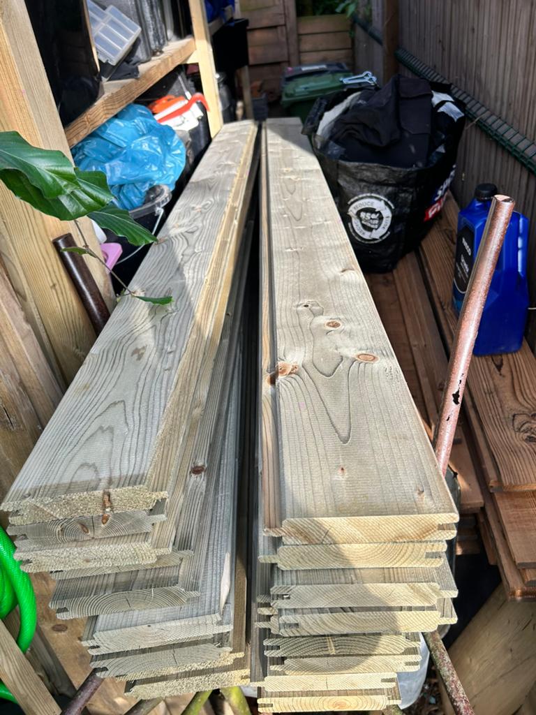 Planken tand en groef, Doe-het-zelf en Bouw, Ophalen, Zo goed als nieuw