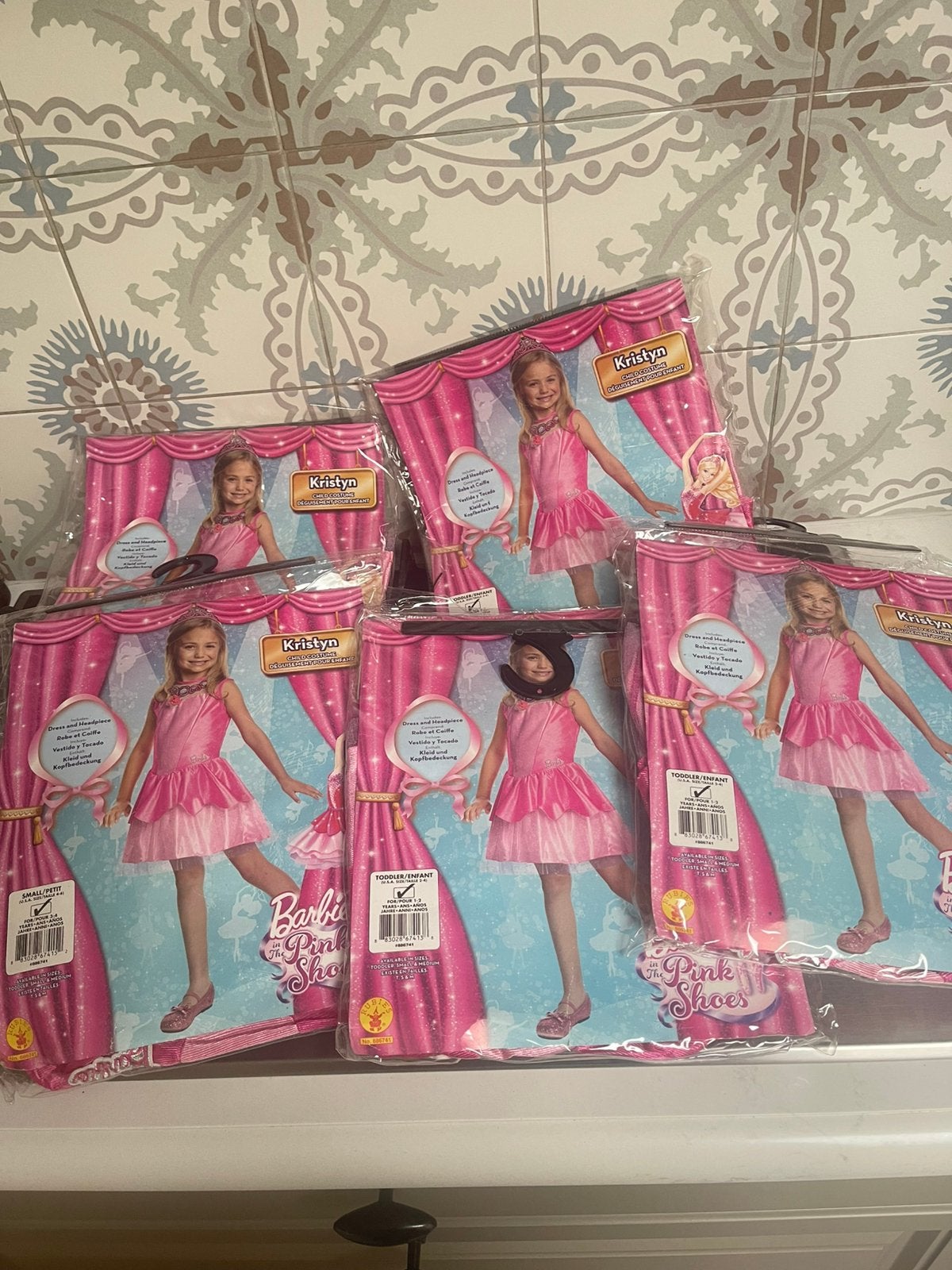 Lot 5 costumes barbie princesse, Ophalen of Verzenden, Nieuw, 122 t/m 128, Meisje
