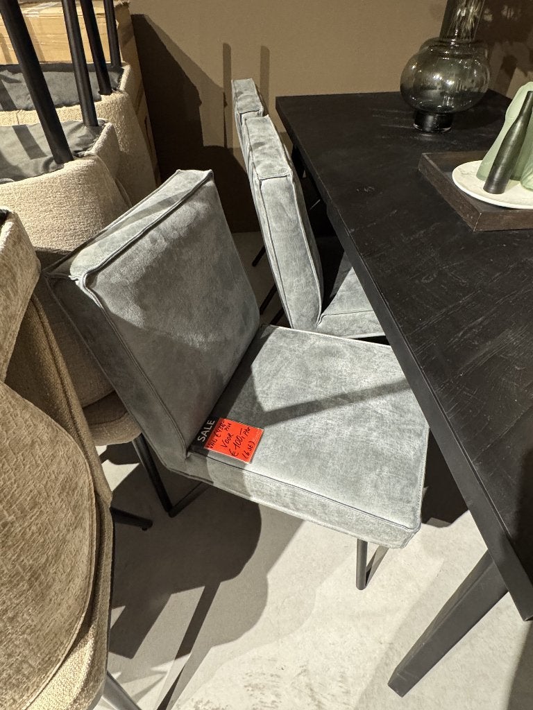 6 stoelen, Ophalen, Zo goed als nieuw, Stof, Grijs