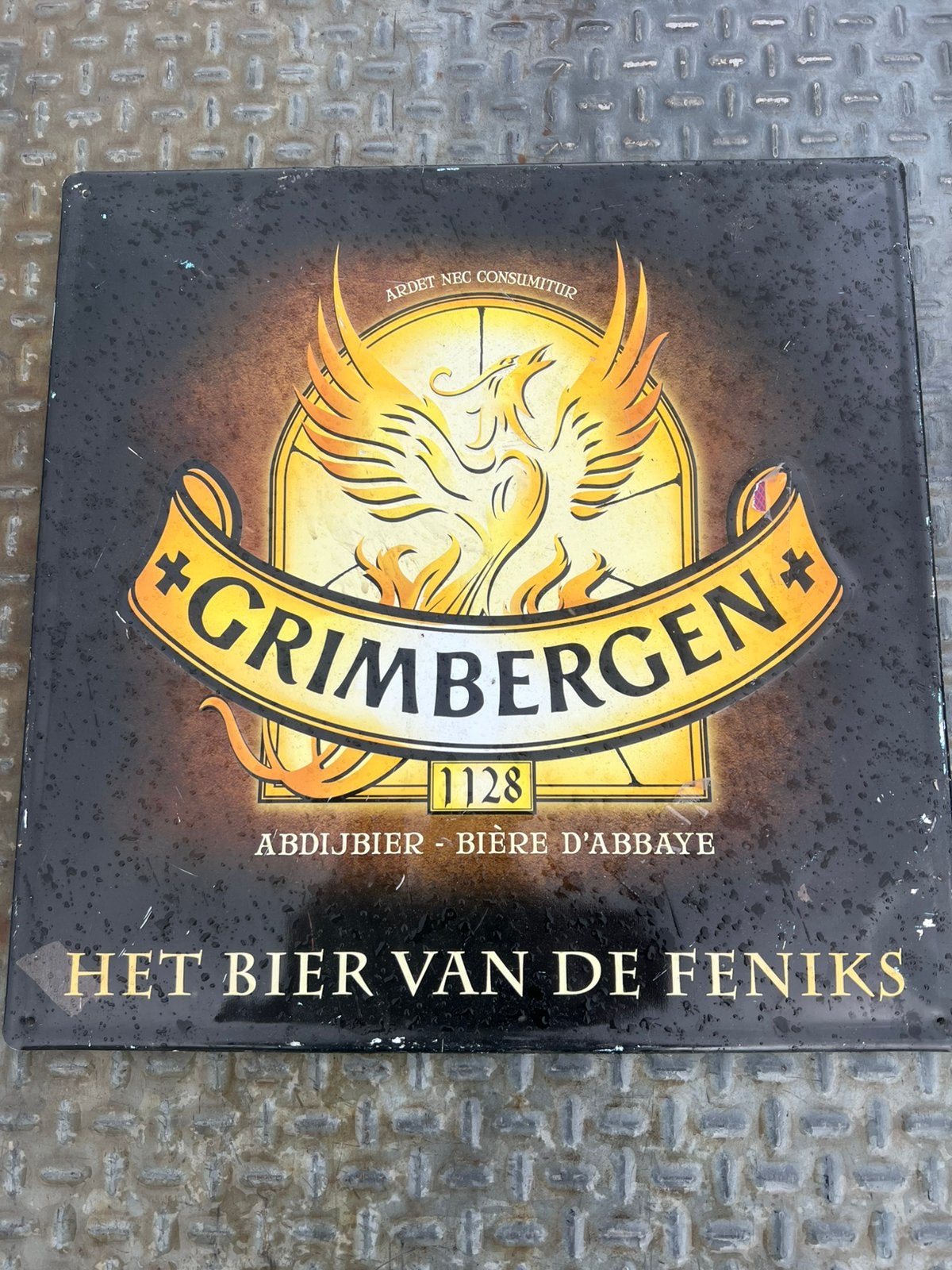 Assiette publicitaire Grimbergen 40 cm x 40 cm, Enlèvement, Utilisé