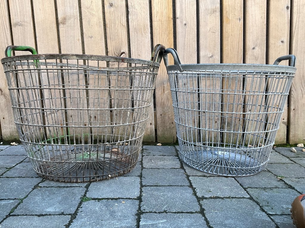 Corbeilles en métal galvanisé, panier de récolte vintage, Enlèvement, Métal, Panier