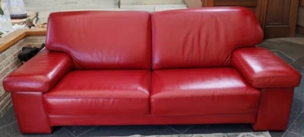 fauteuil en cuir rouge, Maison & Meubles, Fauteuils, Enlèvement, Utilisé, Cuir