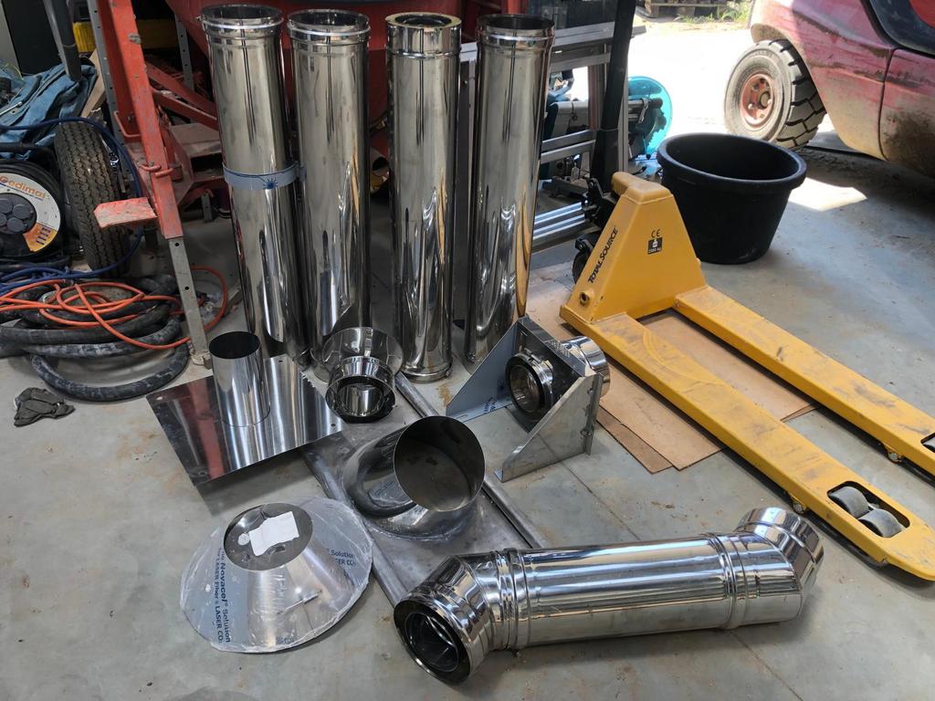 Inox geisoleerde buizen voor kachel, Huis en Inrichting, Kachels, Ophalen, Nieuw