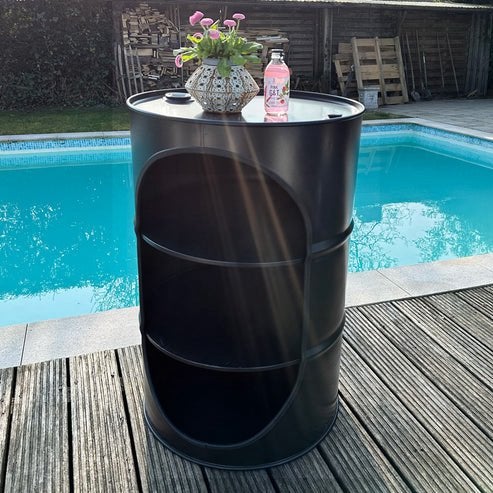Barkast uit oud olievat, Ophalen