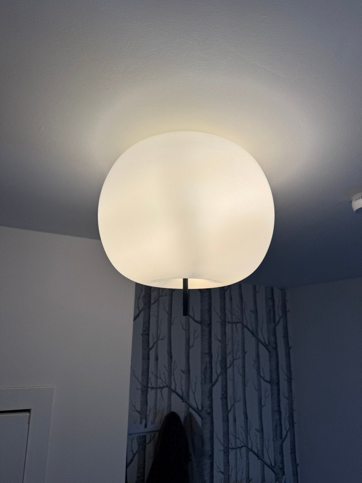 Kushi plafondlamp zwart/wit diameter 33cm, Design, 33 cm, E27 (groot), Zo goed als nieuw