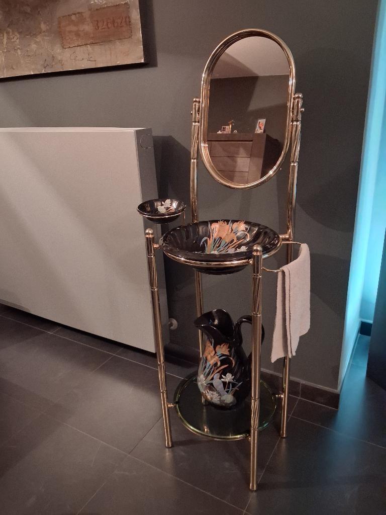 Vintage retro , set lavabo met spiegel merk ,decor exclusiv, Ophalen