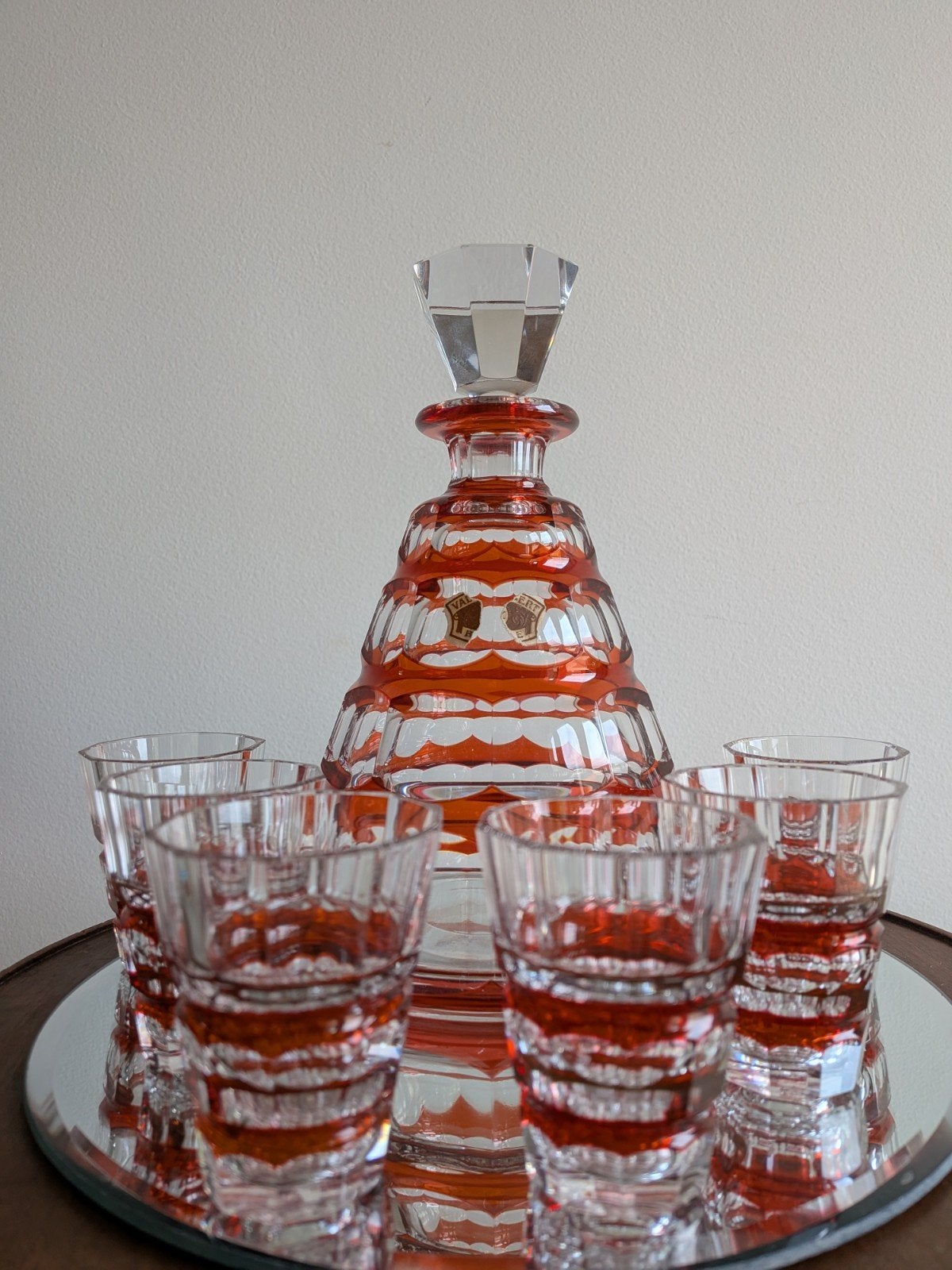Service à Porto / Liqueur en Cristal – Val Saint Lambert, Antiquités & Art, Antiquités | Verre & Cristal, Enlèvement ou Envoi