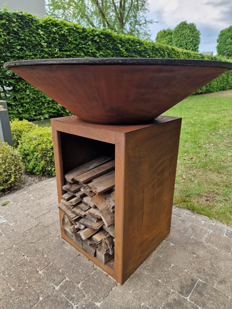 BBQ  plancha in cortenstaal, Tuin en Terras, Vuurschalen, Ophalen