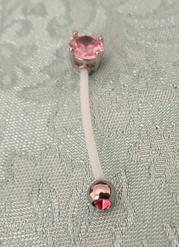 Piercing zwangerschap navelpiercing roze, Handtassen en Accessoires, Navelpiercing, Staal, Nieuw, Ophalen of Verzenden