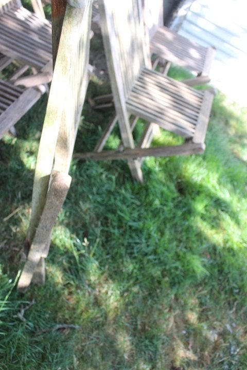 teak tuinstoelen, Ophalen, Gebruikt, Teakhout, Inklapbaar