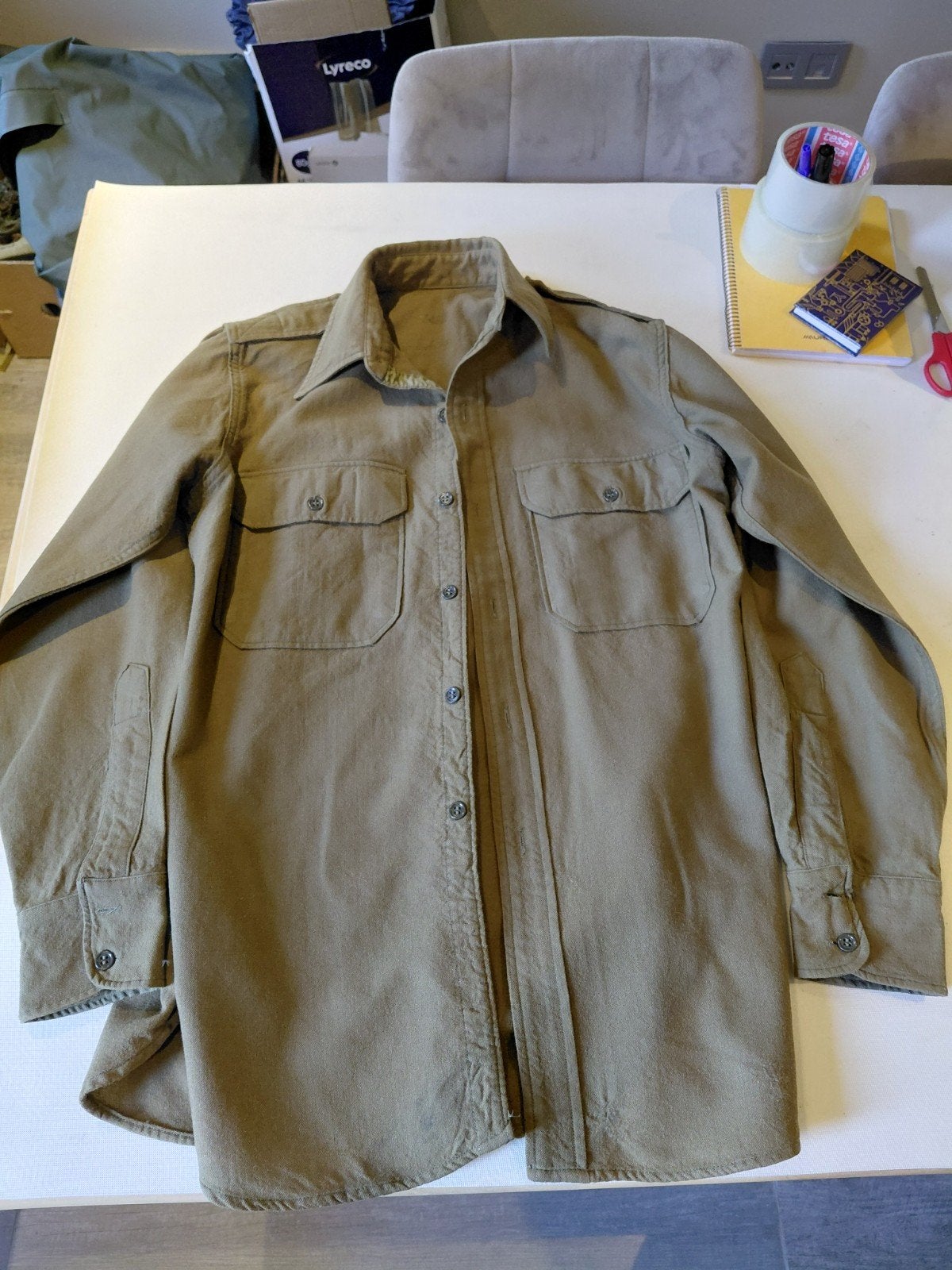 Chemise moutarde officier us ww2, Collections, Enlèvement ou Envoi