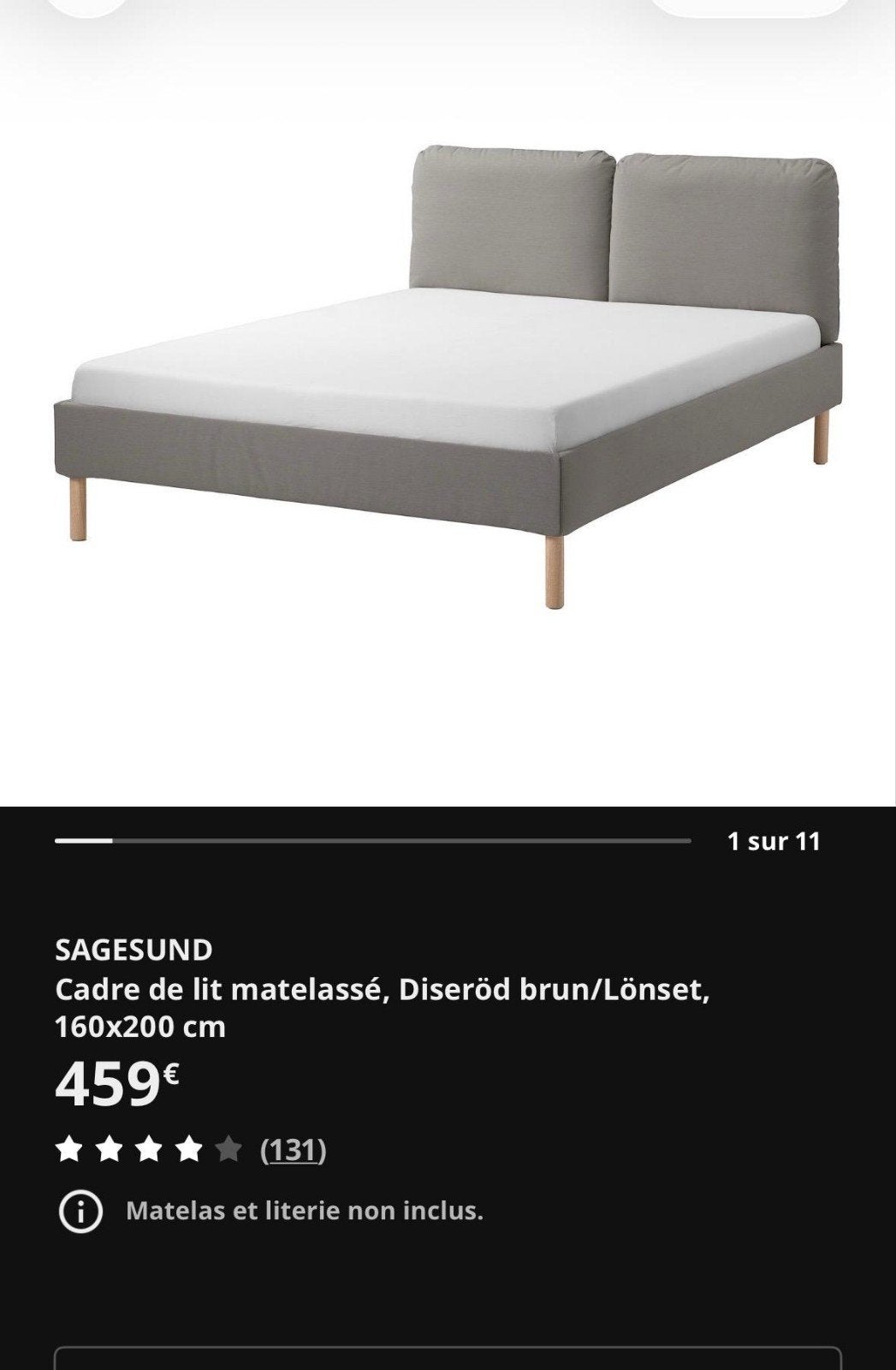 lit ikea sagusund 160x200, Enlèvement