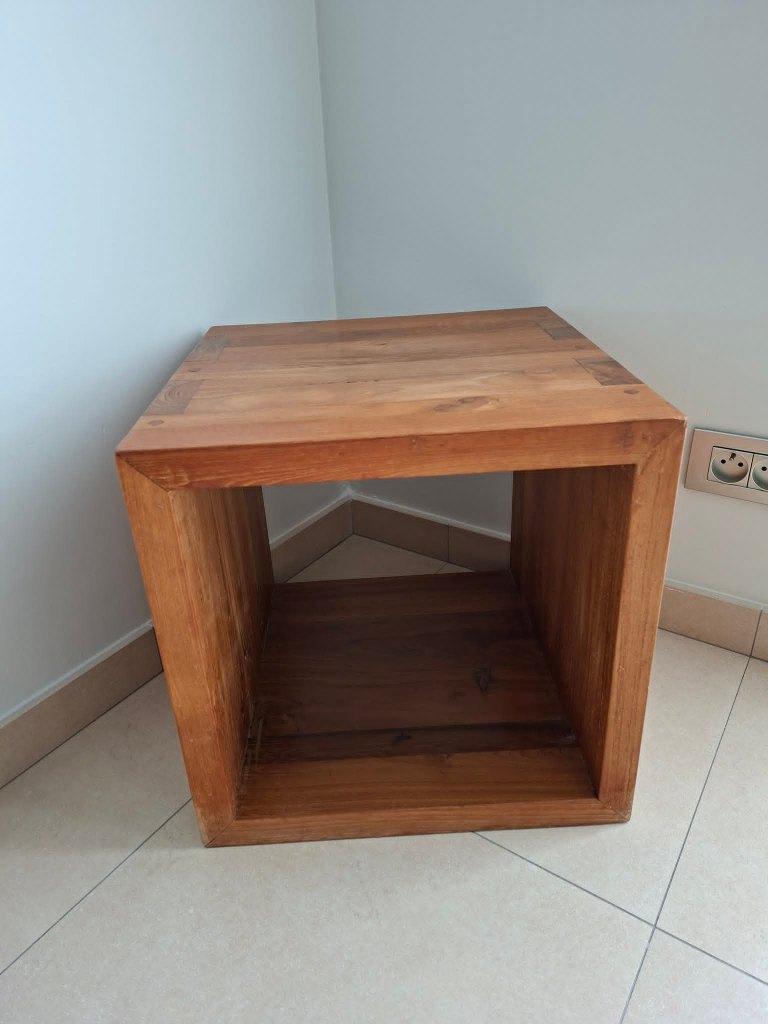 kubus / bijzettafel / bijzetkast in teak, Huis en Inrichting, Ophalen, Gebruikt