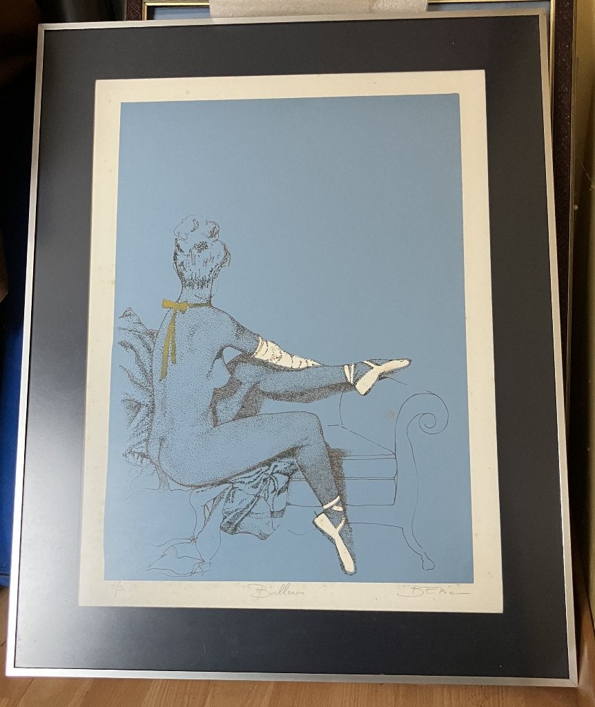 schilderij, Antiquités & Art, Figures, Autres techniques, Enlèvement, Papier/carton