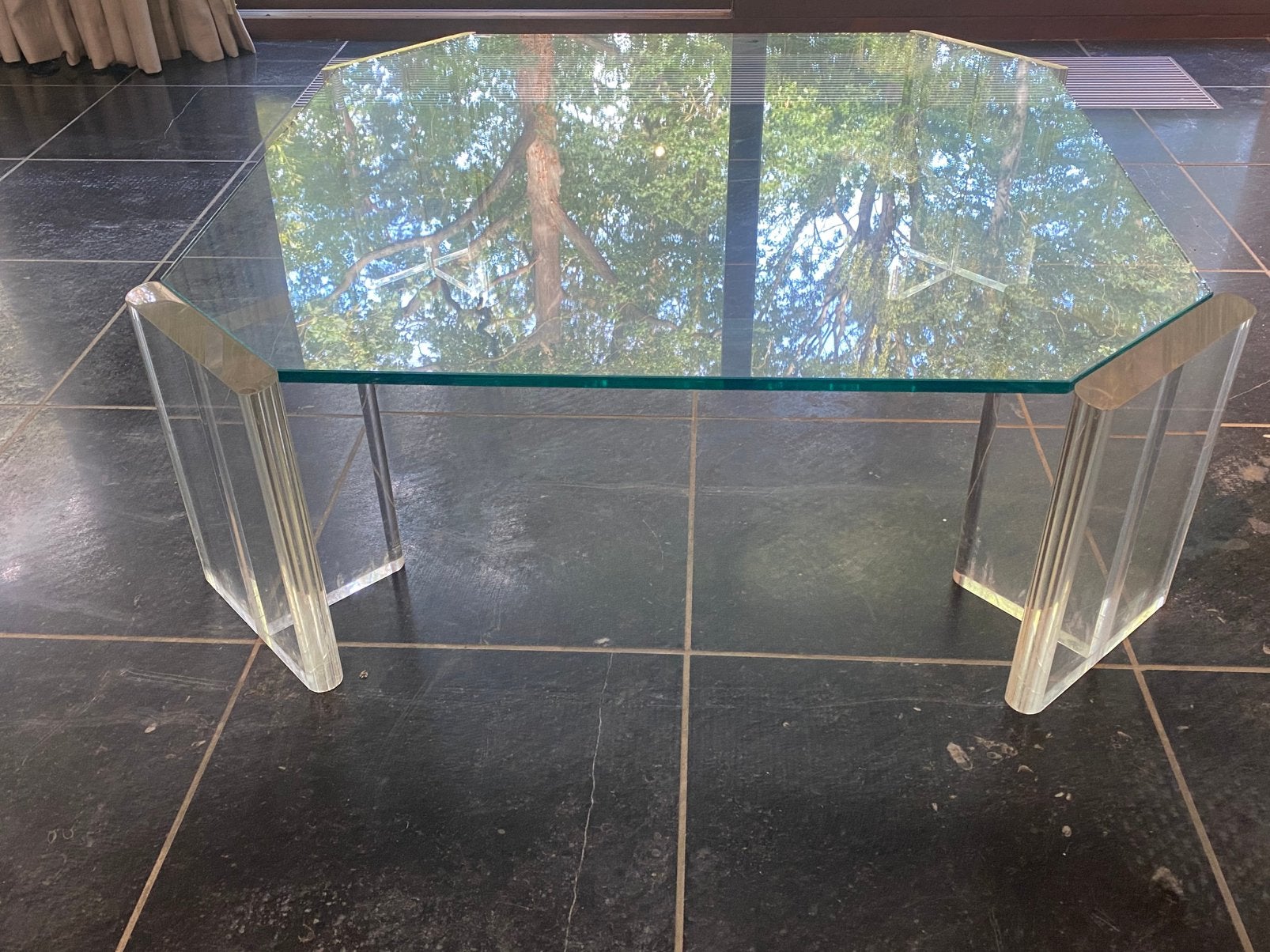 Vintage glazen salon tafel, Ophalen of Verzenden, Zo goed als nieuw