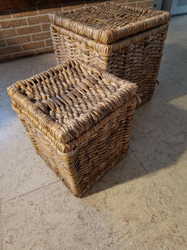 Rieten opbergmanden, Huis en Inrichting, Woonaccessoires | Schalen en Manden, Ophalen, Mand