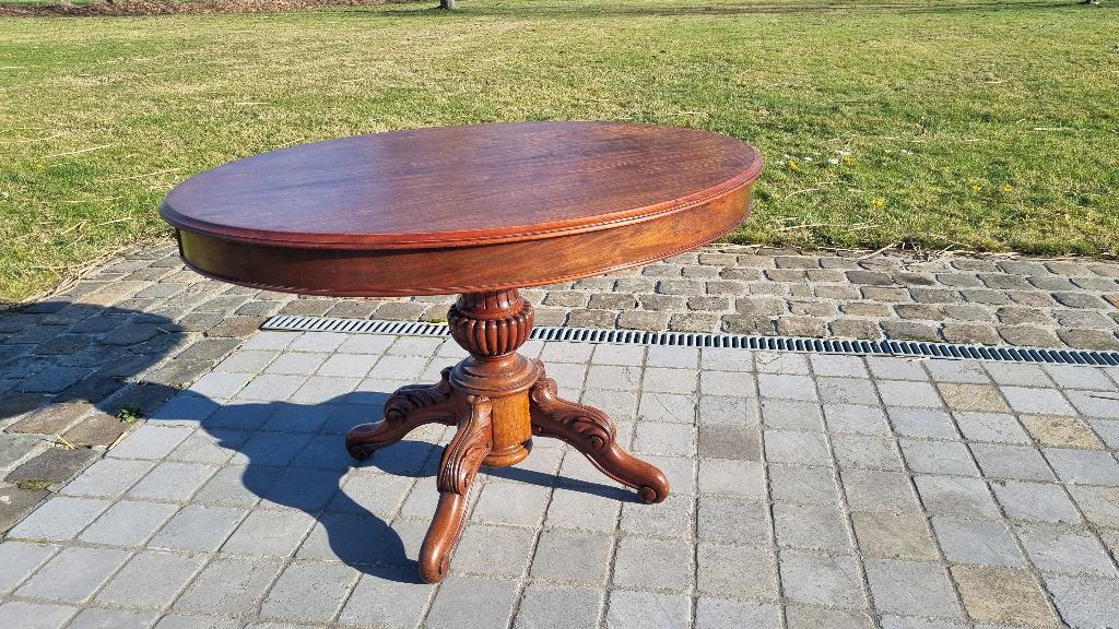 Table basse ancienne de style Biedermeier en acajou, Enlèvement