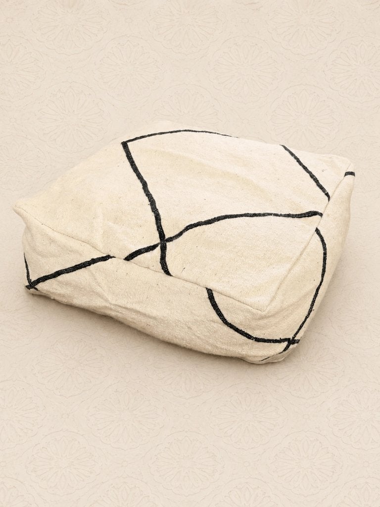 Handgemaakte Kelim Marokkaanse poef, Neuf, Enlèvement ou Envoi, Carré, 50 à 75 cm