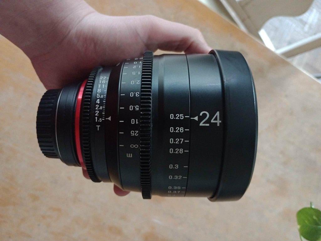 Xeen prime cine 24mm f1.5 lens, Audio, Tv en Foto, Ophalen, Zo goed als nieuw, Groothoeklens