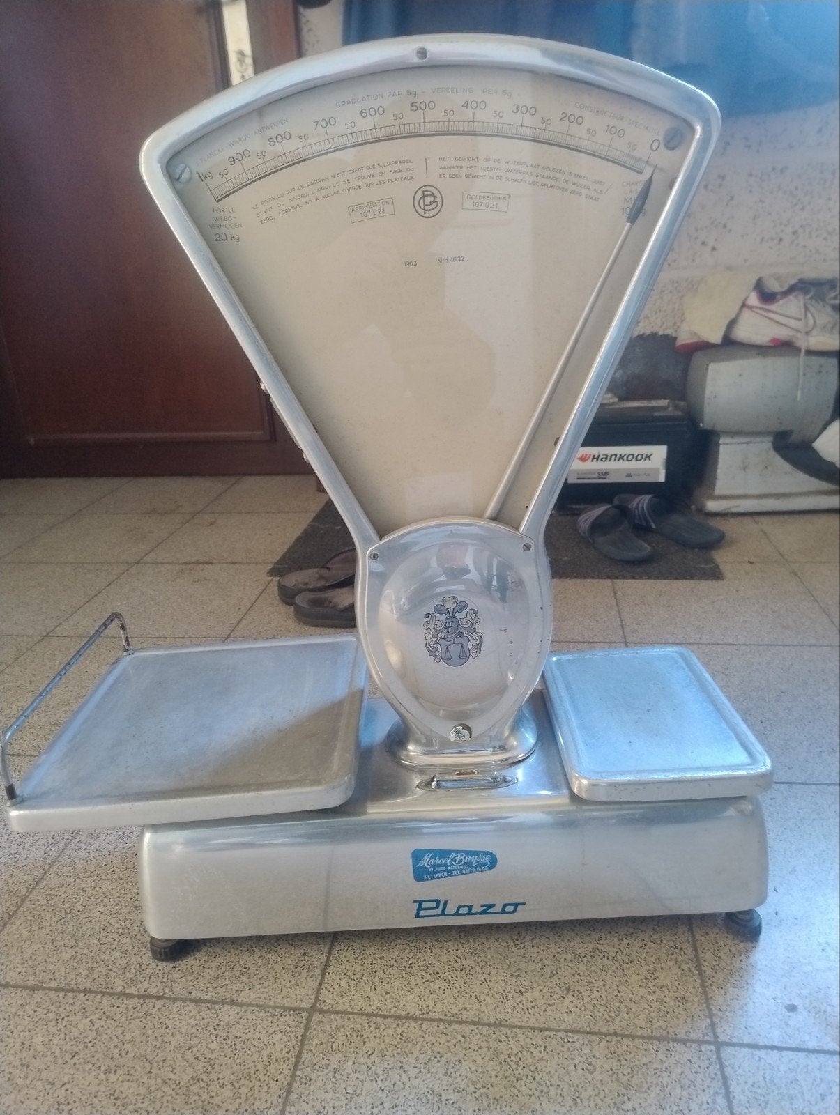 Vintage mechanische Winkelweegschaal, Ophalen