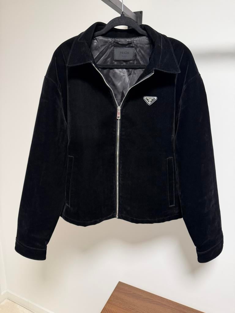 Prada Cotton Velvet Blouson Jacket / Jas, Kleding | Heren, Jassen | Zomer, Zo goed als nieuw, Maat 56/58 (XL), Zwart, Ophalen of Verzenden