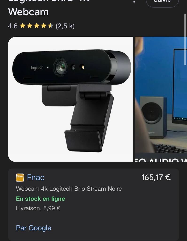 Webcam logitech 4K brio streaming edition, Enlèvement, Comme neuf