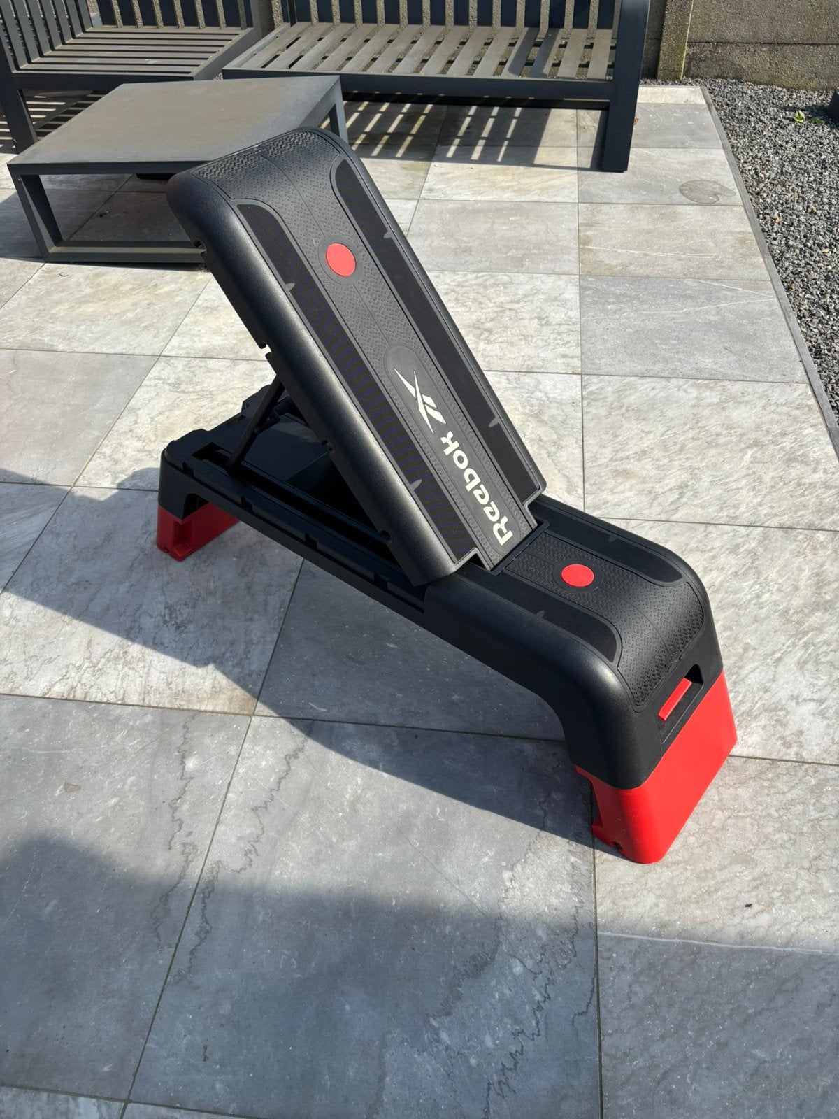 Reebok deck red pvc trainingsbank ( heel sterk en licht), Ophalen