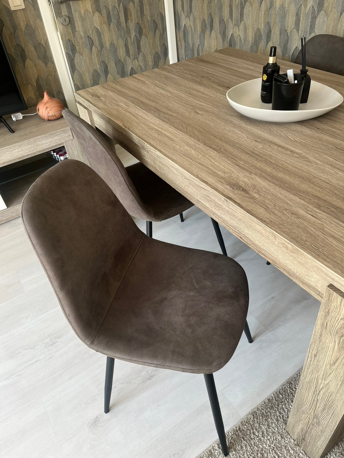 Set van 4 moderne eetkamerstoelen – Donkerbruin, Enlèvement