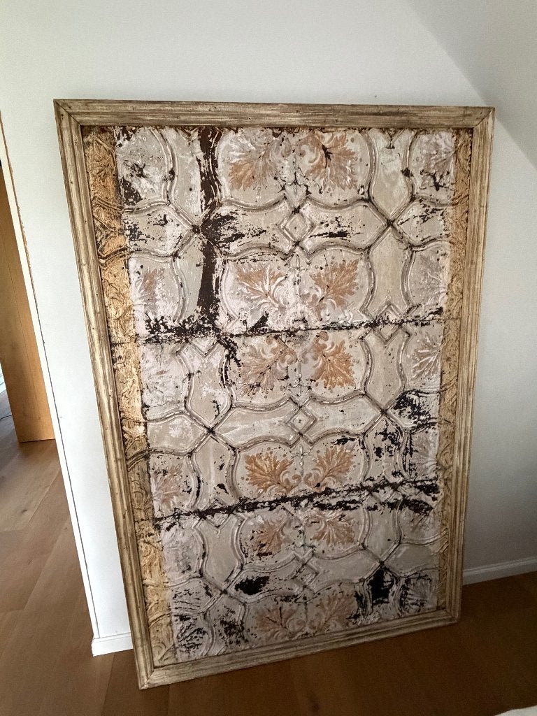 3D metalen wanddecoratie met houtenframe, Ophalen, Metaal, 189 cm, Zo goed als nieuw
