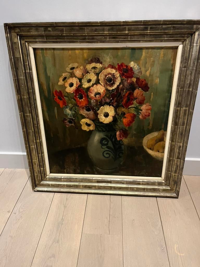 Stilleven schilderij geschilderd door Ch. Mangin., Antiek en Kunst, Kunst | Schilderijen | Klassiek, Ophalen