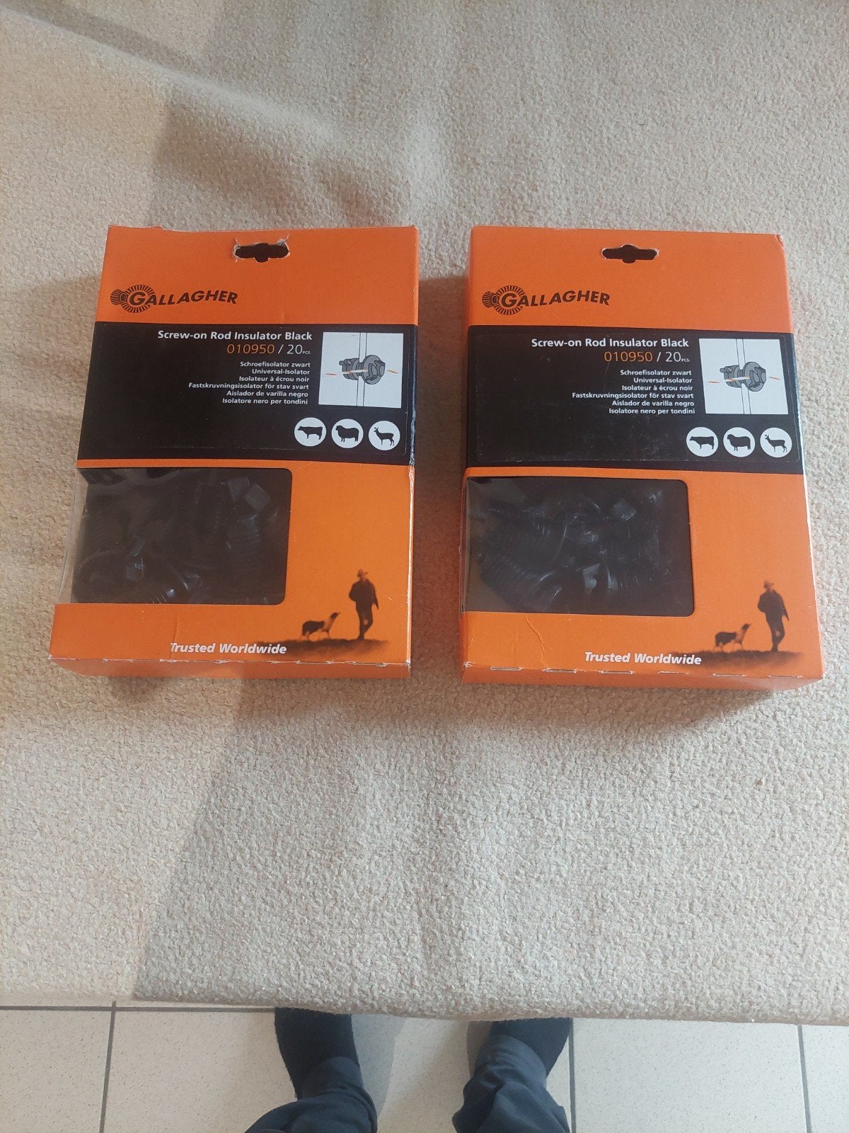 Isolateurs à écrou noirs Gallagher (Neufs - 20 pcs), Jardin & Terrasse, Enlèvement, Neuf