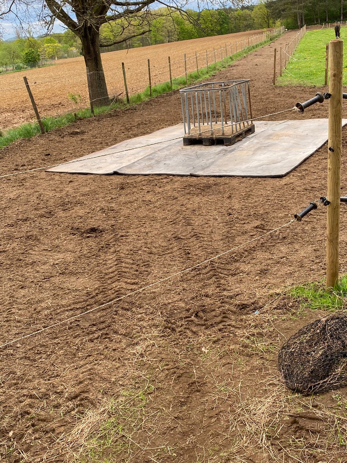 Voederplaatsen verharden met rubbermatten, Dieren en Toebehoren