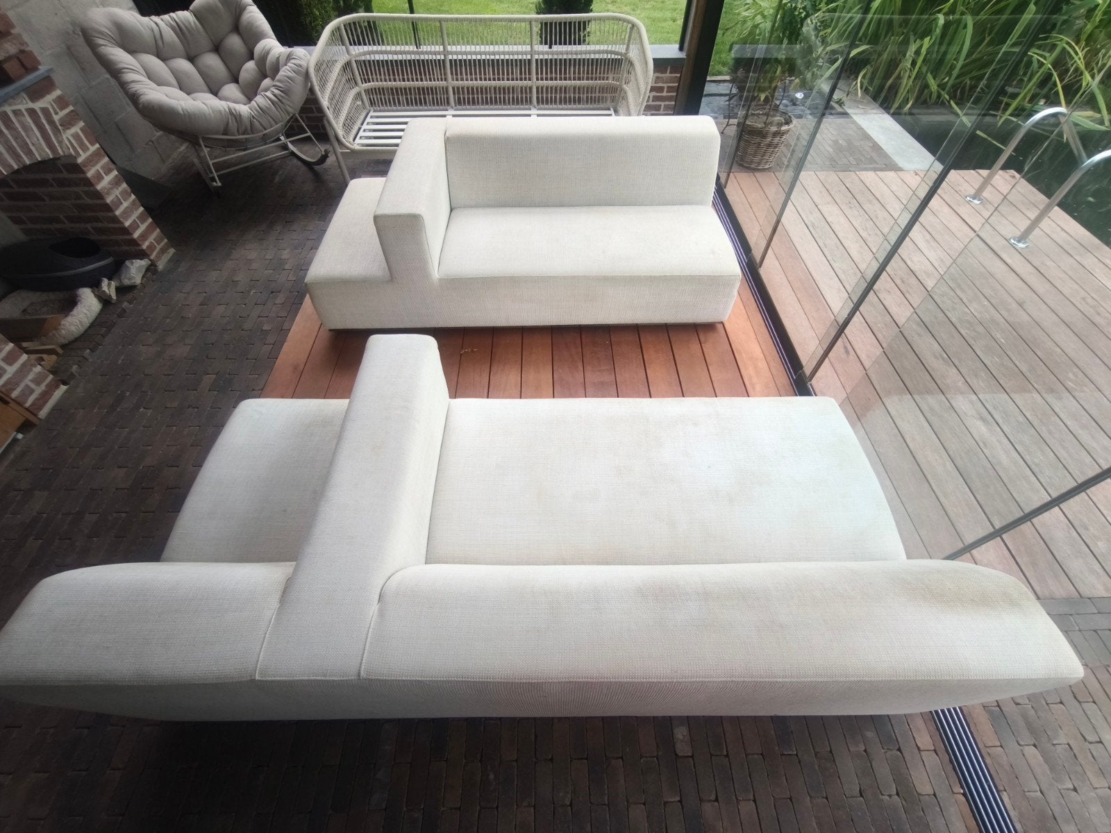 Zitbankenset met hocker Sur & Plus design, Ophalen, Stof