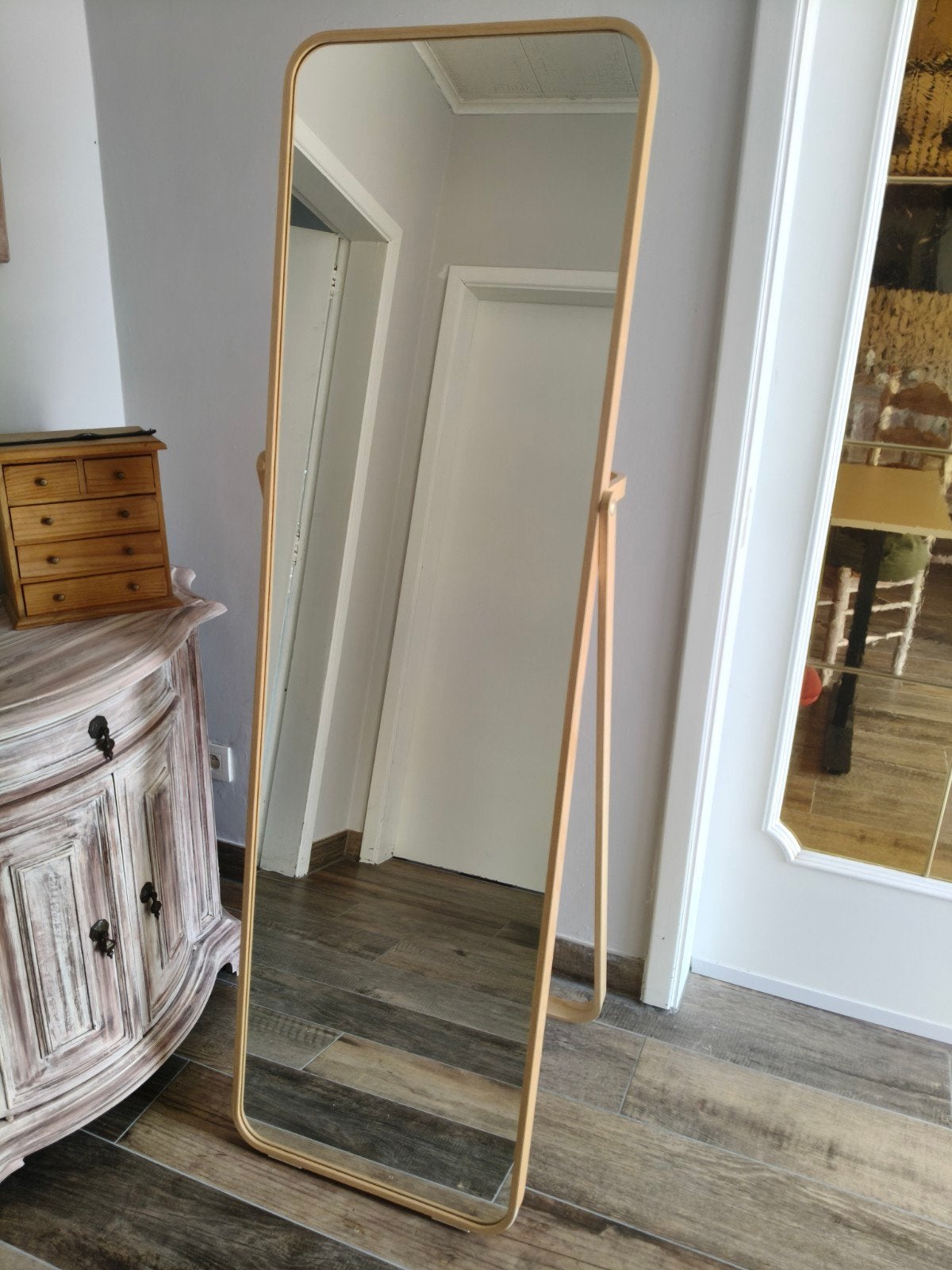 Staande spiegel, Ikea, essen, Ikornnes, Huis en Inrichting, Woonaccessoires | Spiegels, Ophalen, Zo goed als nieuw, 150 tot 200 cm