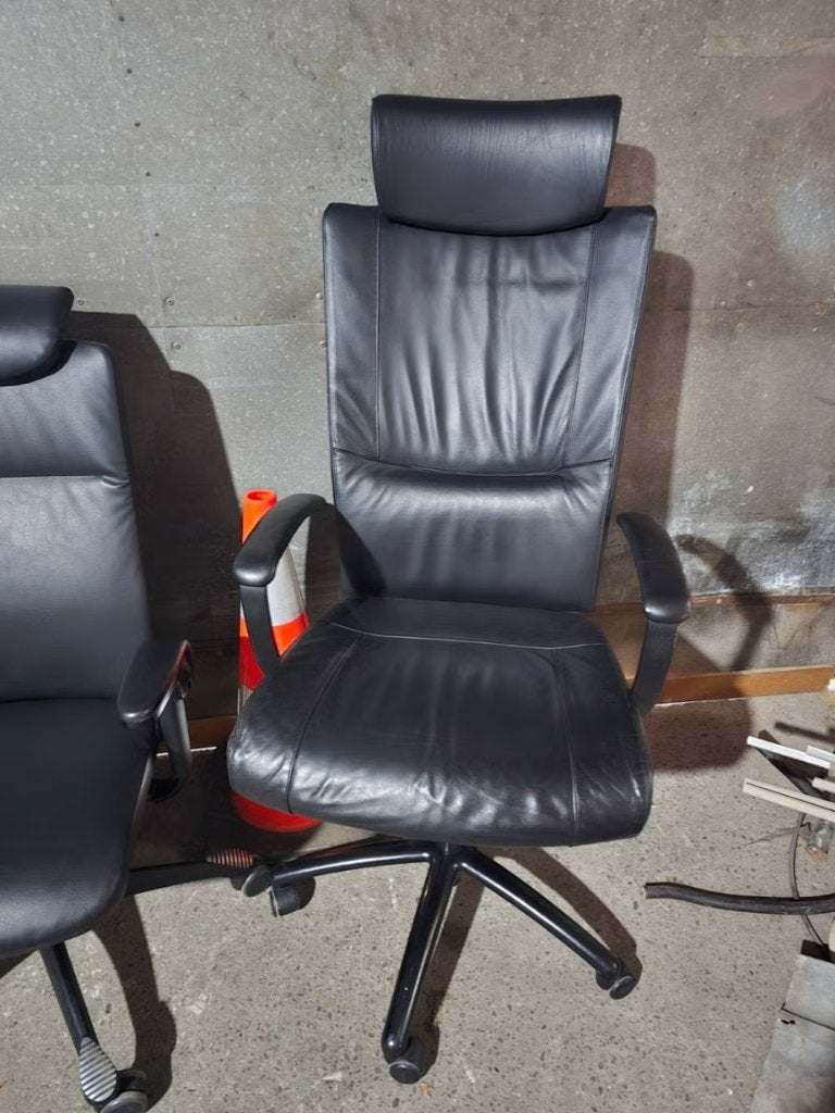 Chaise de bureau Pro ergonomique En cuire, Maison & Meubles, Enlèvement ou Envoi, Comme neuf