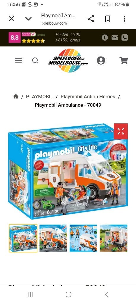 playmobil ziekenwagen, Kinderen en Baby's, Speelgoed | Playmobil, Ophalen, Complete set, Voertuig, Zo goed als nieuw